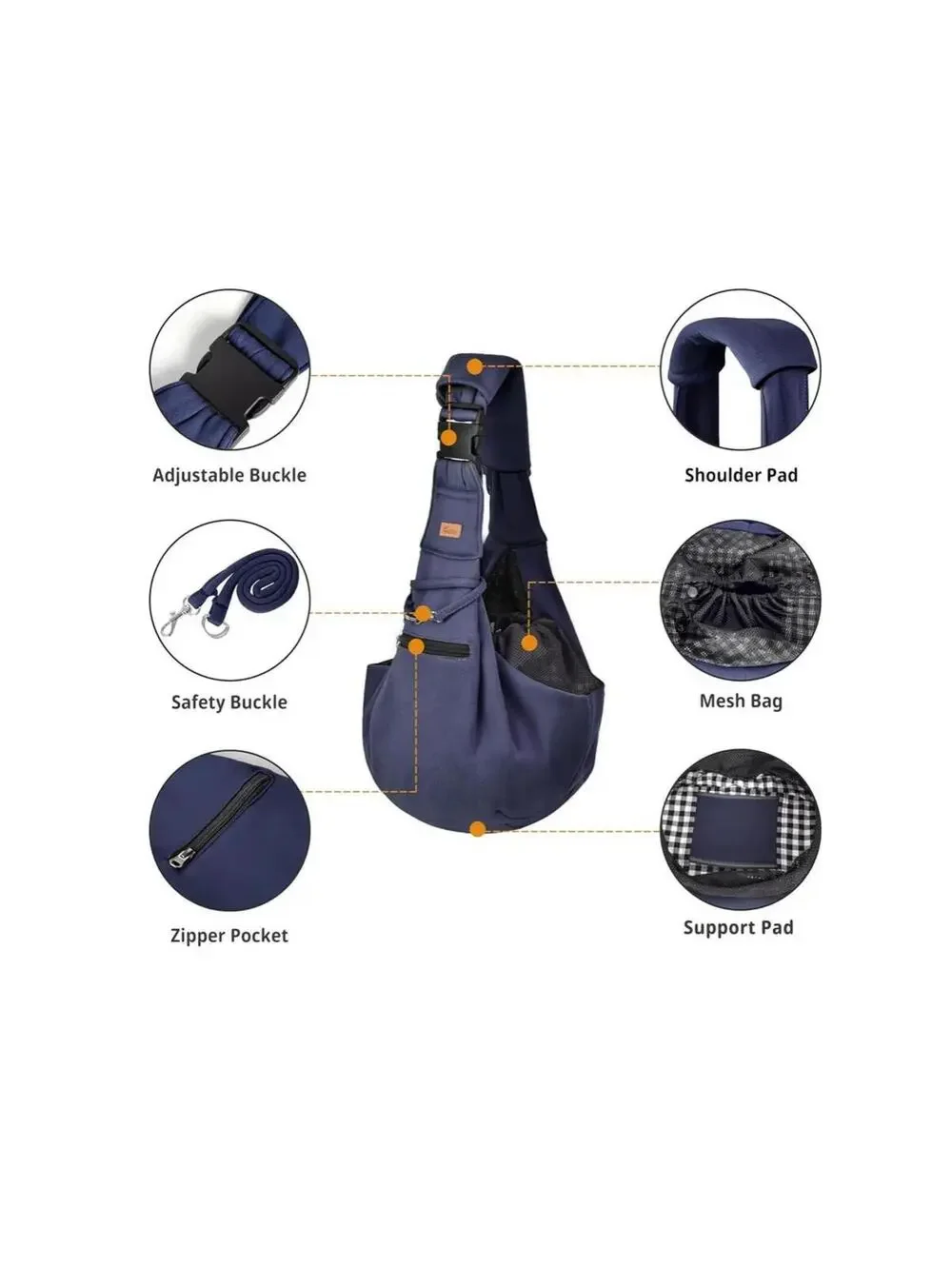 CUBY Dog and Cat Sling Carrier - Hands Free Reversible Pet Papoose Bag -